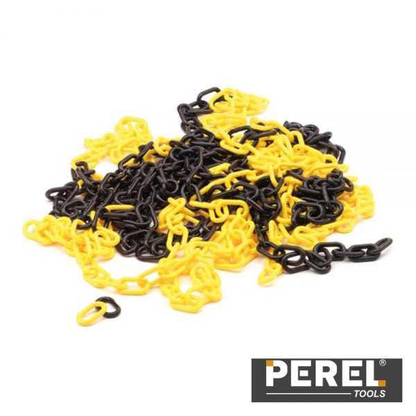 Corrente Plástica Amarela/Preta - 10M PEREL - (1185-10)