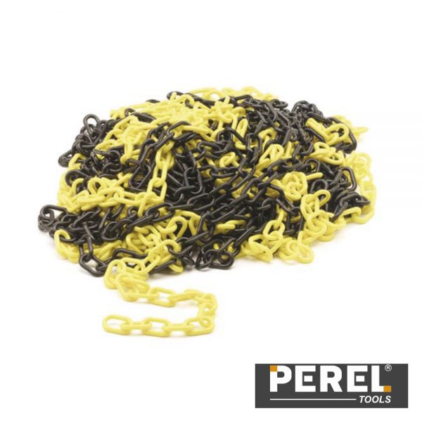 Corrente Plástica Amarela/Preta - 25M PEREL - (1185-25)