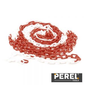 Corrente Plástica Vermelha/Branca - 10M PEREL - (1186-10)