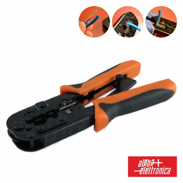 Alicate De Cravar 6p4c/6p6c/8p8c/RJ11/RJ12/RJ45 - (98-162)
