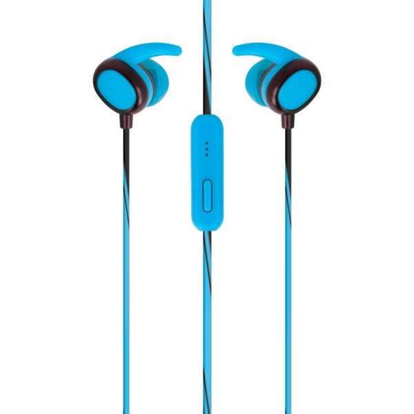 Auscultadores Stereo C/ Fios P/ Desporto Azul - (AUSC-02-BL)