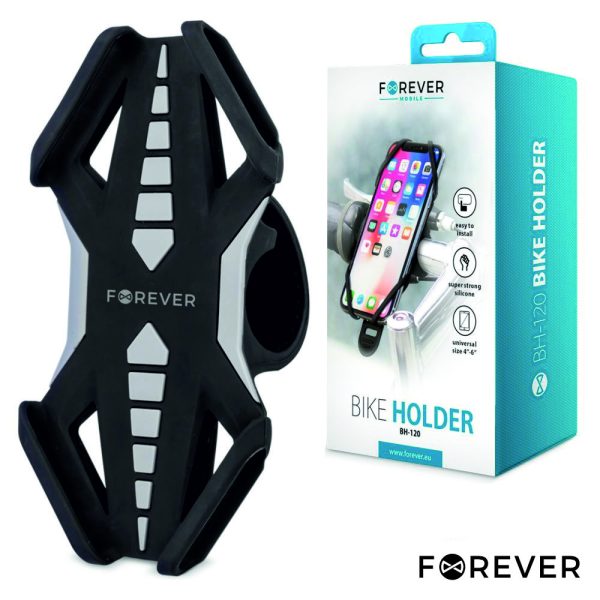 Suporte Telemóvel 4"a 6" P/ Motos E Bicicletas Cinza FOREVER - (BH-120GY)