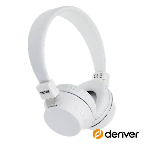 Auscultadores Bluetooth S/ Fios Branco Denver - (BTH-205WHITEMK2)