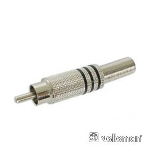 Ficha Rca Macho Metalizada Preto VELLEMAN - (CA063B)