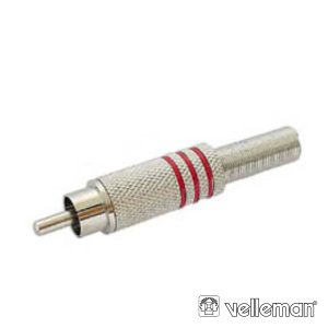 Ficha Rca Macho Metalizada Vermelho VELLEMAN - (CA063R)