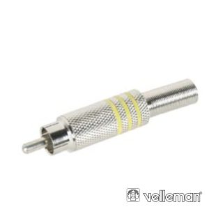 Ficha Rca Macho Metalizada Amarelo VELLEMAN - (CA063Y)