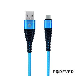 Cabo USB-A 2.0 Macho / USB-C Shark Azul 1M FOREVER - (CUSBC-SHARK/BL)