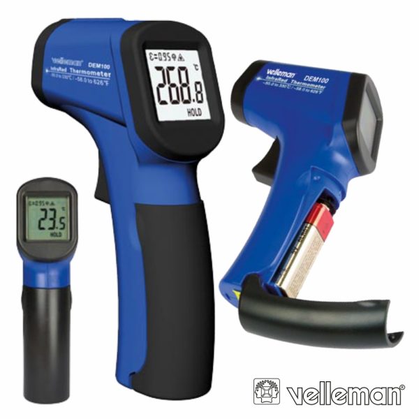 Termómetro IR Digital C/ Laser VELLEMAN - (DEM100)