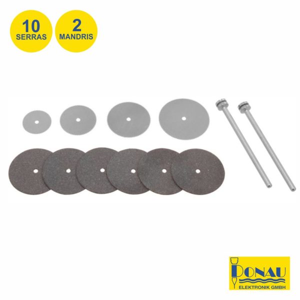 Conjunto 6 Discos Ø22mm 4 Discos Ø12-22mm E Mandril Donau - (DN1739)