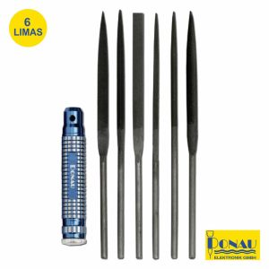 Conjunto De 6 Limas Diversas E Punho Metal 160mm Donau - (DNM60)
