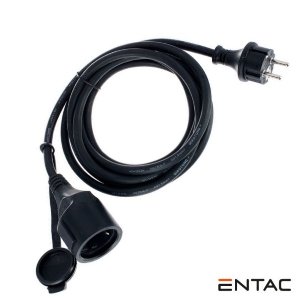 Extensão Tomada Elétrica 3G1.5 1x Schuko 30m Preto ENTAC - (ESEC44G-30)