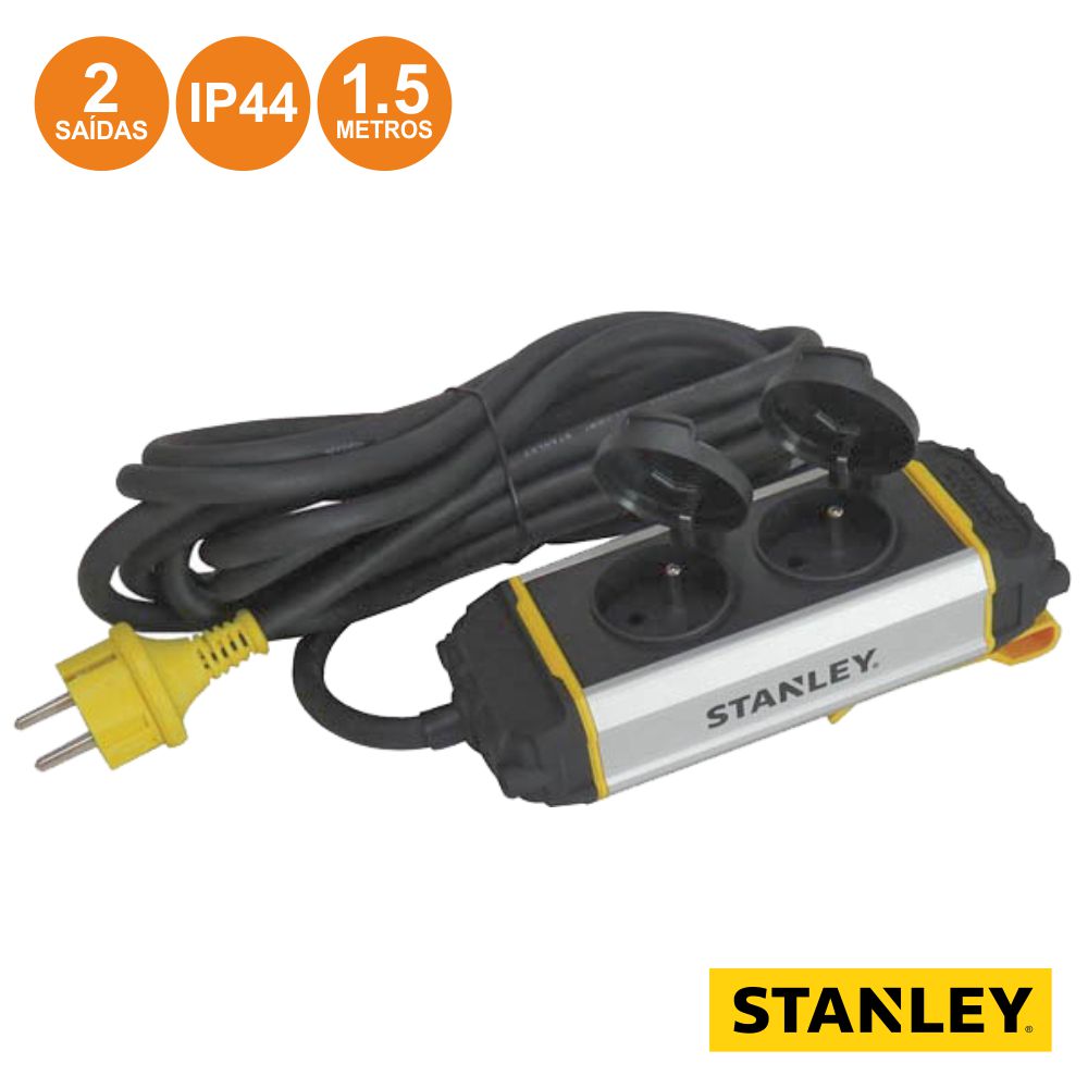 Extensão Elétrica 2x Schuko 1.5m STANLEY - (ESTN2BL-G)