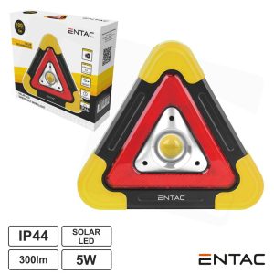 Luz Emergência LED Solar 5W 300lm IP44 ENTAC - (EWL-ELS-SOL-R)