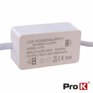 Fonte de Alimentação P/ LED 4-7W 21-28V 290mA PROK - (FAL06)