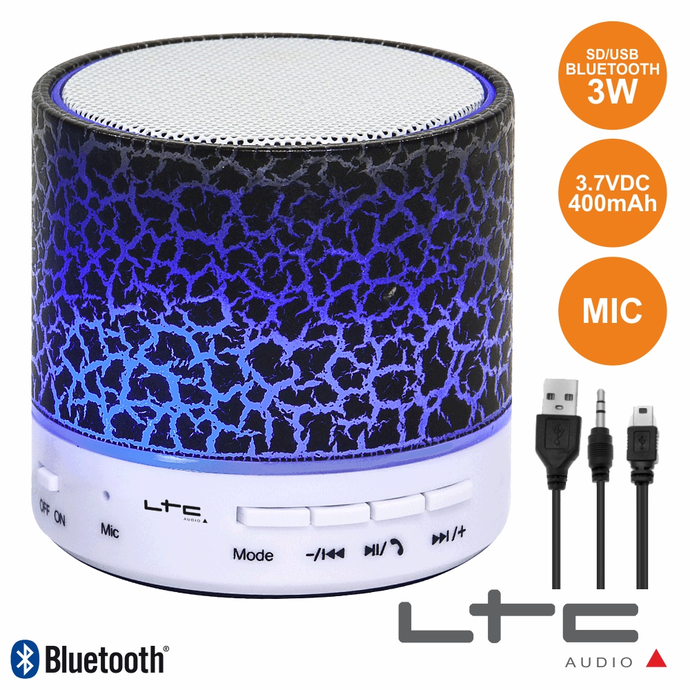 Coluna Bluetooth Portátil 3W USB/SD/Aux/Bat/Mic Ltc - (FREESOUND-MINI-BK)