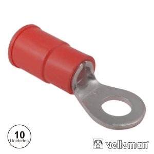 Terminal Redondo Isolado 3.7mm 10X Vermelho VELLEMAN - (FRO3)