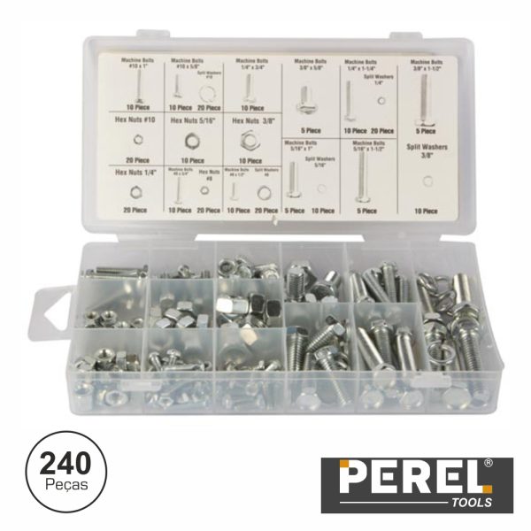 Conjunto De Porcas Anilhas E Parafusos 240x Perel - (HAS06)
