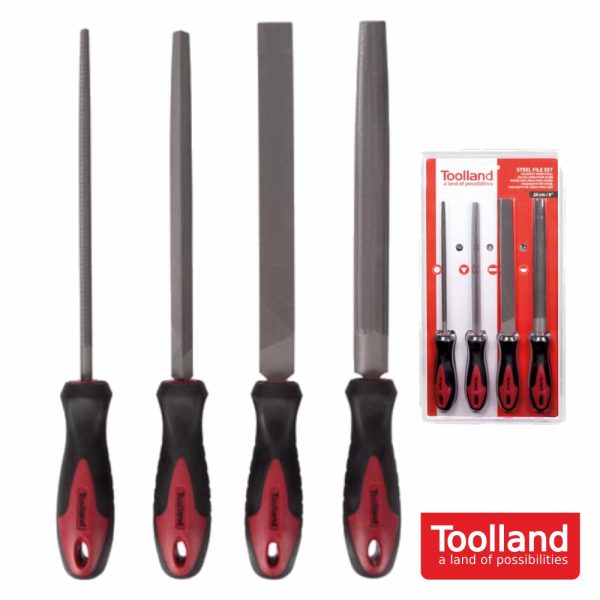 Conjunto De 4 Limas 20cm/8" TOOLLAND - (HFIS1)