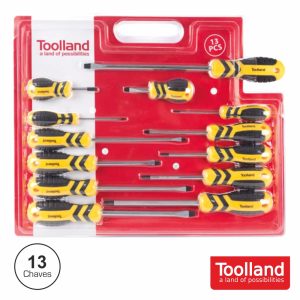 Conjunto De 13 Chaves Fendas E Philips TOOLLAND - (HSCRSET02N)