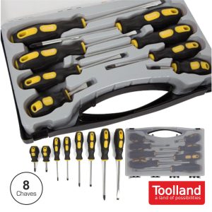 Conjunto De 8 Chaves Fendas E Philips TOOLLAND - (HST08)