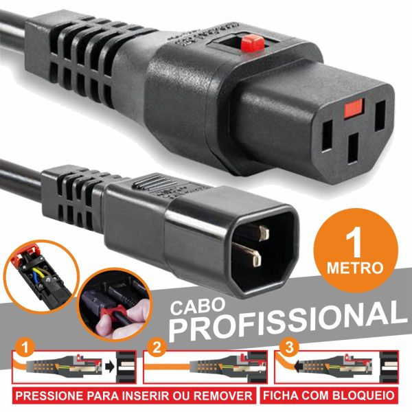 Cabo Alimentação Prof. Iec Macho / Fêmea 1M Preto - (IECPRO201A)