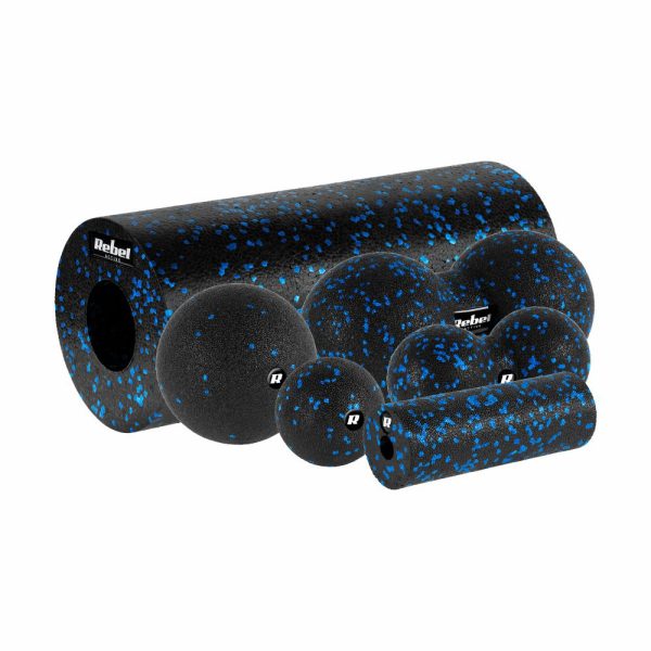 Conjunto De Massagem 2x Rolo / 2x Bola / 2x Bola Dupla REBEL - (INVGB897)