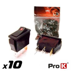 Interruptor Basculante C/ Luz 15a-250v Spst On-Off 10X PROK - (ITR002A/10)