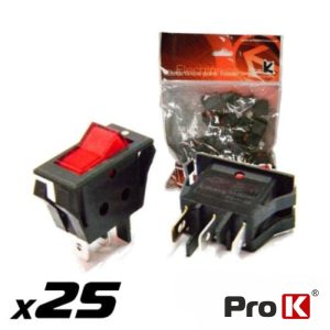 Interruptor Basculante C/ Luz 16a-250v Spst On-Off 25x PROK - (ITR010A/25)