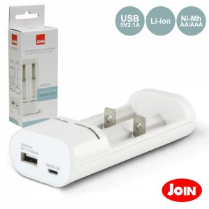 Carregador De Baterias Ni-Mh Li-Ion 2 X AA/AAA 2.1A JOIN - (KCB032)