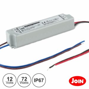 Fonte De Alimentação Estanque 12V 6a 72W IP67 JOIN - (KL448-02)