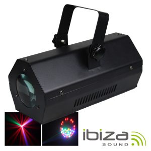 Projetor Luz C/ 56 LEDS RGBAW Preto Mic IBIZA - (LCM003LED-BL)