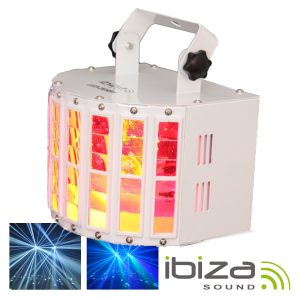 Projetor Luz C/ 2 LEDS RGBW 10W DMX Mic 30W IBIZA - (LED-DERBY)