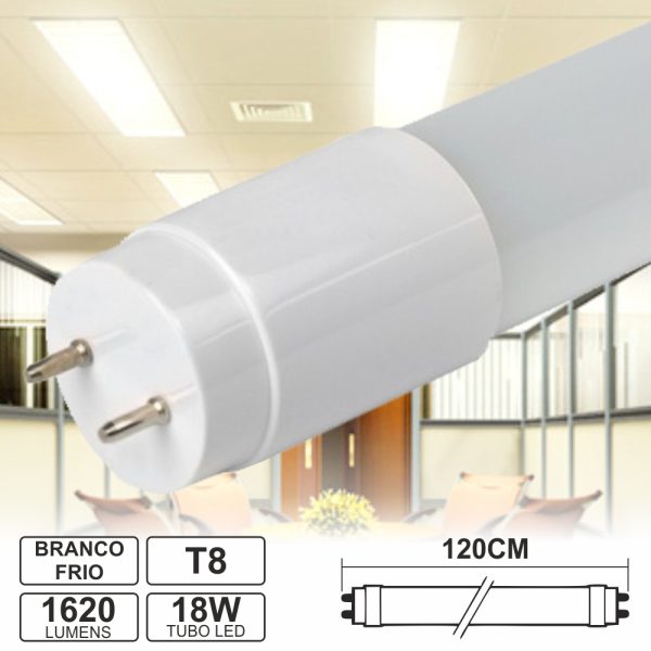 Lâmpada Tubular 18W 120cm LEDS T8 Branco Frio 1620lm - (LLTT812018CWA(E))