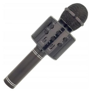 Microfone S/ Fios C/ Coluna Bluetooth Preto - (MICKARAOKE-01)