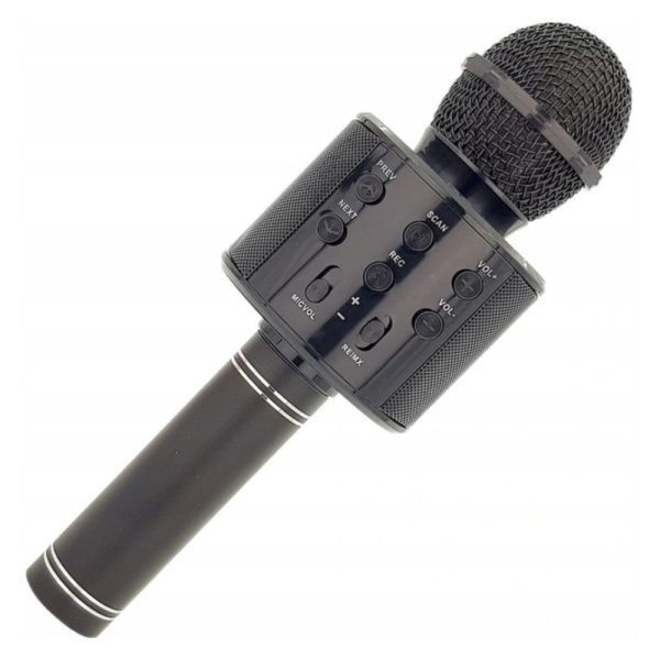 Microfone S/ Fios C/ Coluna Bluetooth Preto - (MICKARAOKE-01)