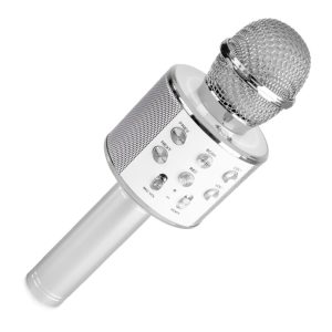 Microfone S/ Fios C/ Coluna Bluetooth Cinzento - (MICKARAOKE-02)