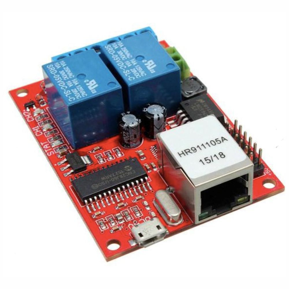 Kit Placa De Relés Controlada Por Internet 2 canais TCP/UDP - (MODEL0356)