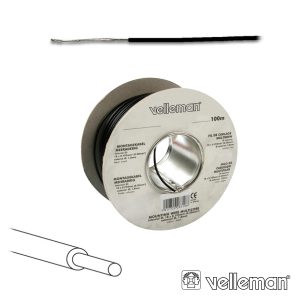 Cabo Unifilar Preto 0.5mm Rolo 100m VELLEMAN - (MOWMBK)