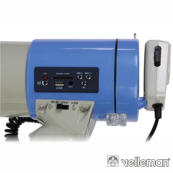 Megafone 25W C/ Ranhura P/ Cartão SD E Porta USB VELLEMAN - Image 2
