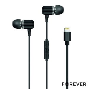 Auscultadores Stereo Pretos C/Controlo Volume Mic FOREVER - (MSOUL-USBL-BK)