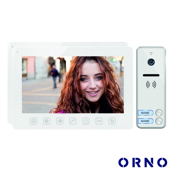 Vídeo Porteiro C/ 2 Lcd 7" Cores LEDS Branco ORNO - (OR-VID-EX-1063/W)