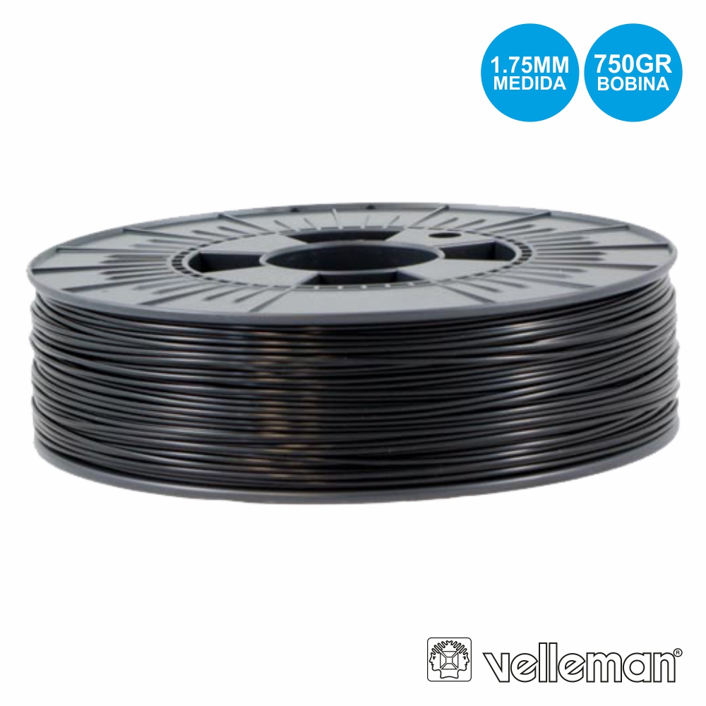 Rolo De Filamento P/ Impressão 3d 1.75mm 750g Preto - (PLA175B07)