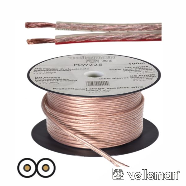 Cabo Coluna 2x2.50mm Transparente Paralelo VELLEMAN - (PLW225)