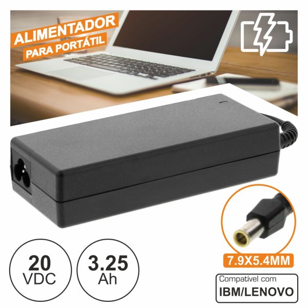 Alimentador P/ Ibm/Lenovo 20v 3.25a 65W 7.9x5.4mm - (PSUP-NBT-LE02)