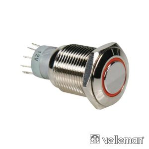 Interruptor Redondo De Metal Spdt 1na 1nc Anel Laranja - (R1600O)