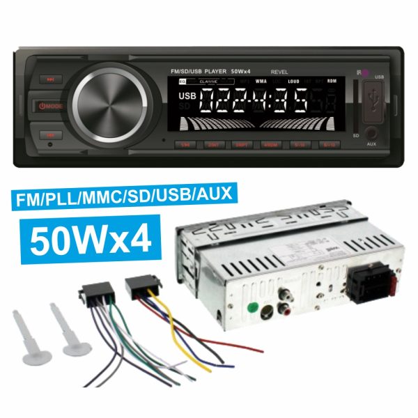 Auto-Rádio Mp3 Wma 50Wx4 C/ FM/Pll/Mmc/SD/USB - (RADIO-CAR-REVEL)