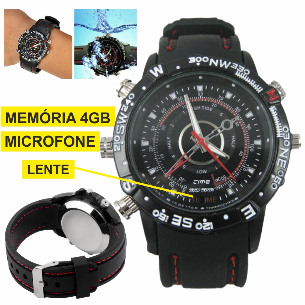 Relógio C/ Câmara De Vídeo 4gb Incorporada Preto - (RELVIDEO5A)