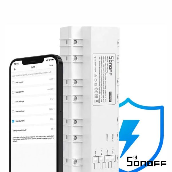 Contador de Energia 230V/80A 4 Relés 20A WiFi SONOFF - Image 2