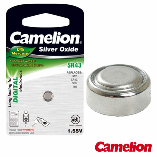 Pilha Botão Óxido Prata Sr43/LR43 1.55V 110mA CAMELION - (SR43-BP1)