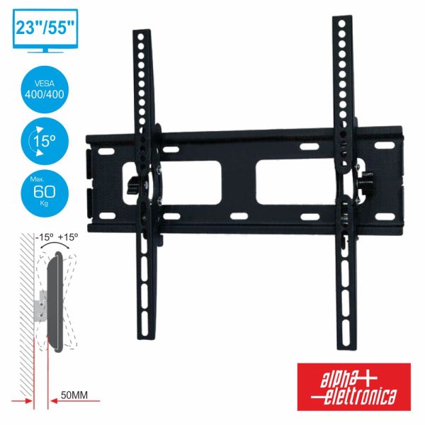 Suporte LCD/LED 23/55" Inclinável VESA 400/400 50kg ALPHA - (SU2355/10)